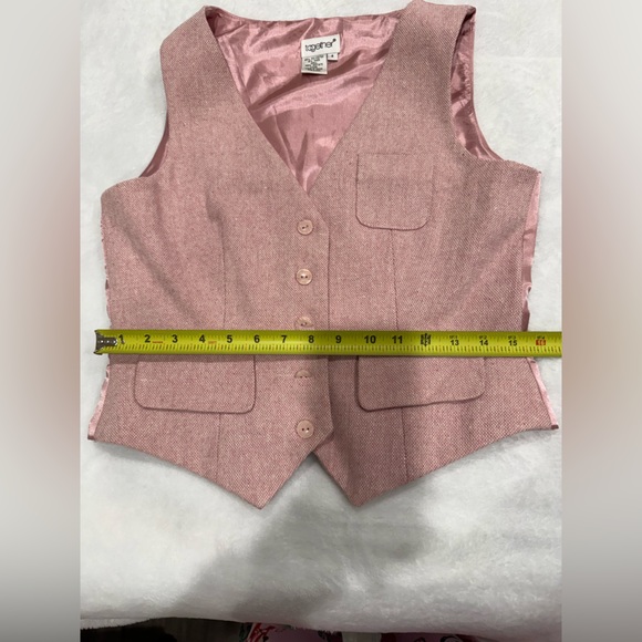 Together Blush Pink Tailored Vest Size 4 Wool Blend Button Front Coquette Chic - Picture 6 of 7